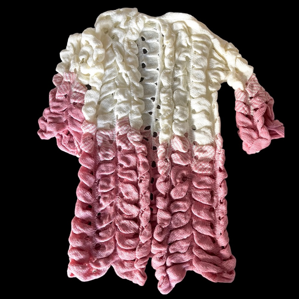 Pink & Cream Hand Knit Sweater - Picture 11 of 13